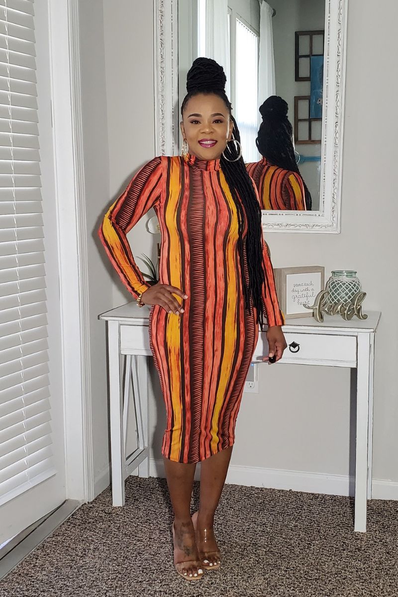 Call Me Abstract Midi Dress