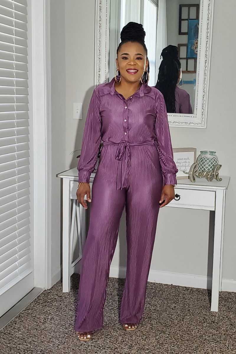 Get Ready Jumpsuit - Purple