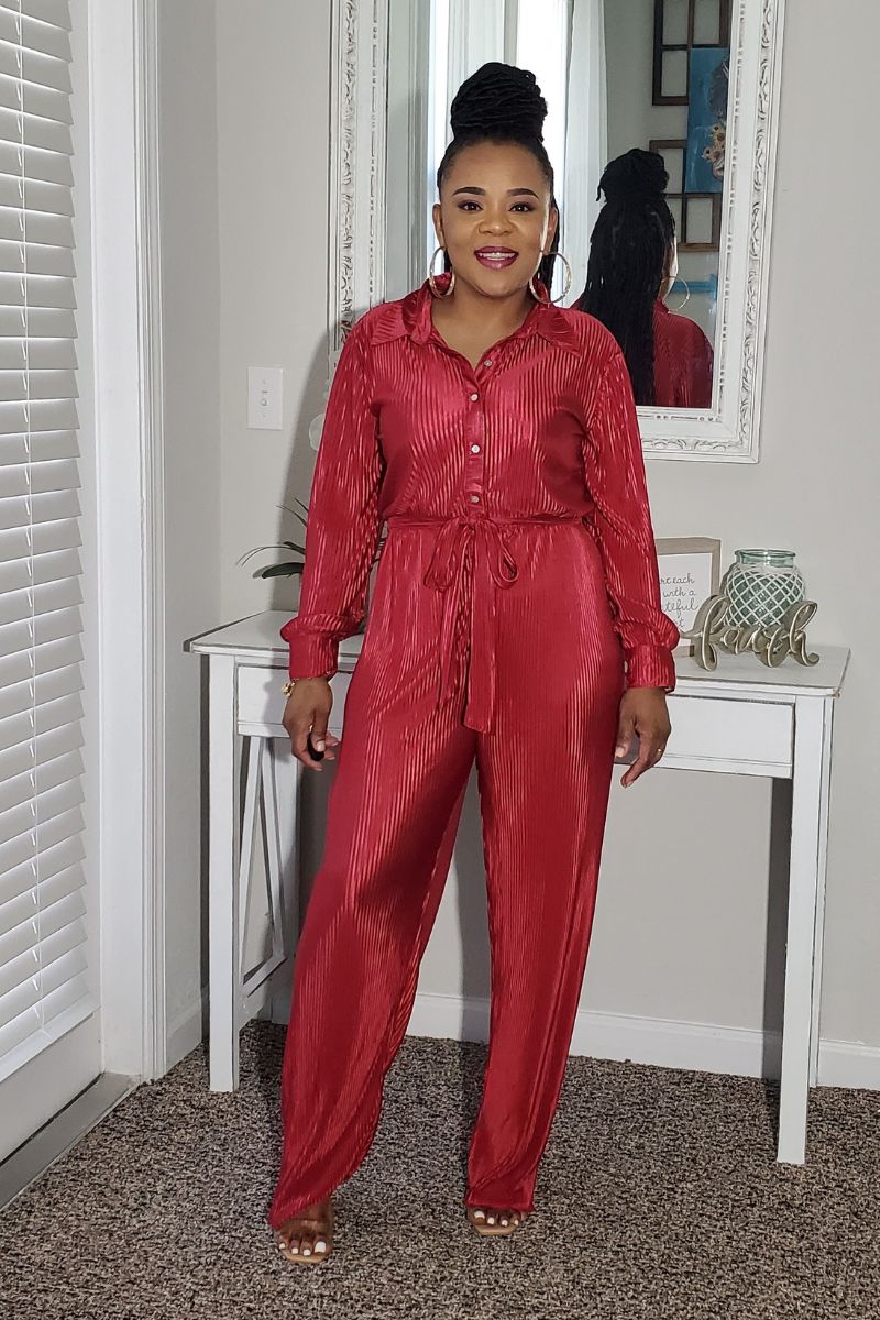 Get Ready Jumpsuit - Red