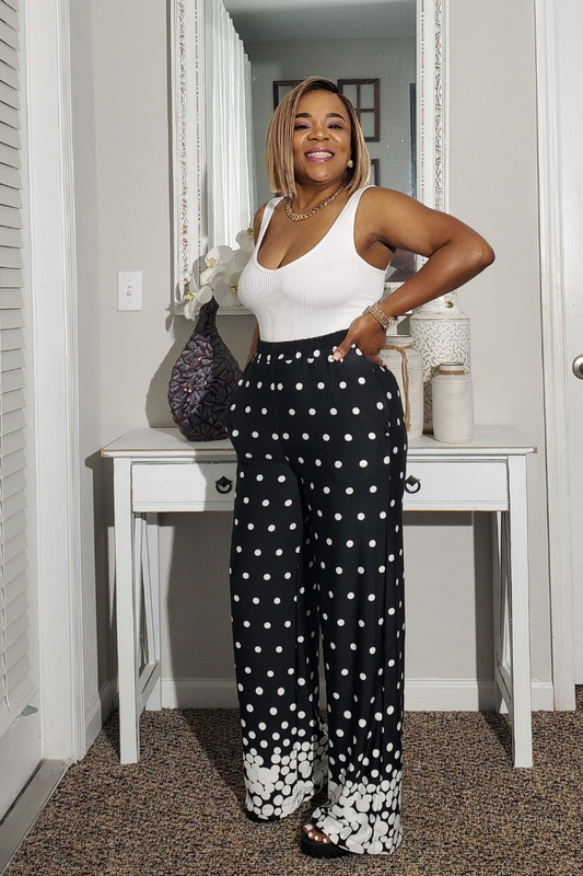 Polka Dot Print Pants