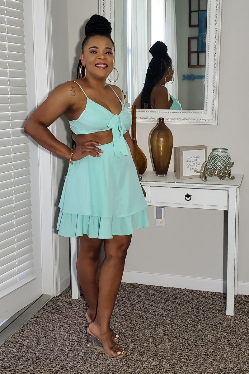 Double Take Mini Dress - Mint Green