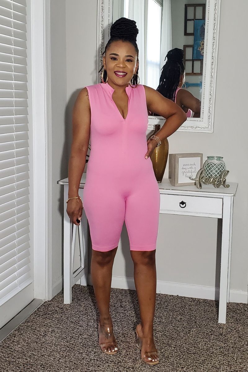 Still In Mind Romper - Pink